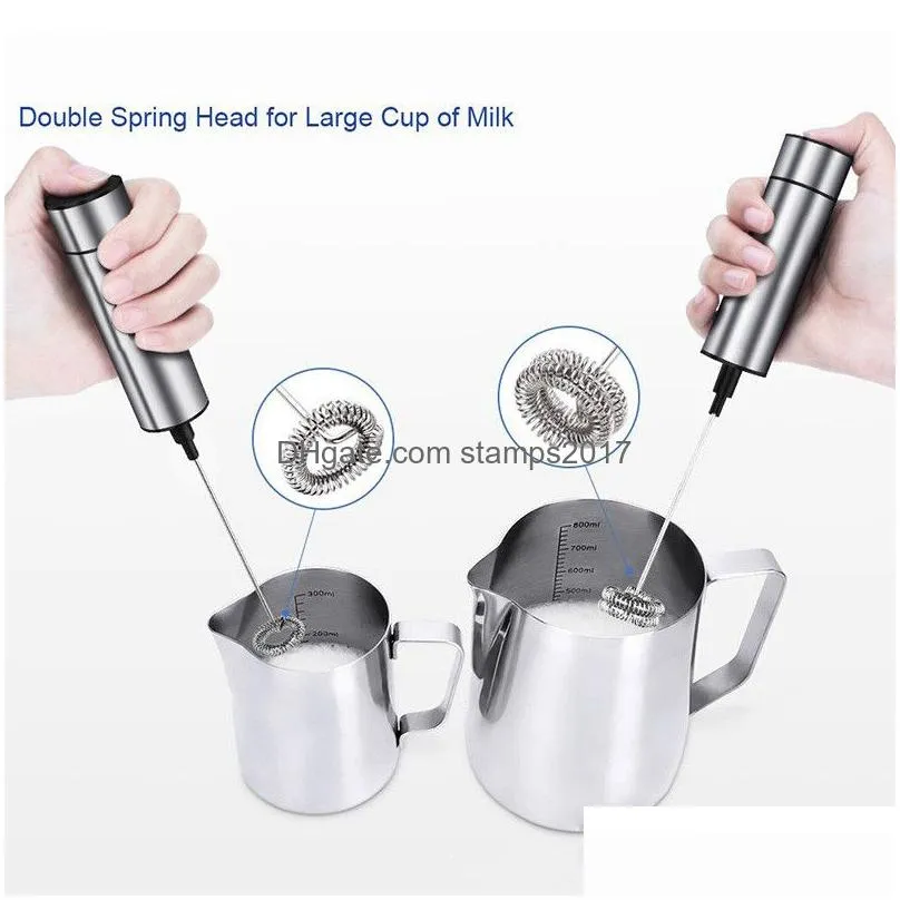 egg beater mini electric foam maker tool handheld milk frother blender whisk stainless steel coffee cream eggs mixer kitchen