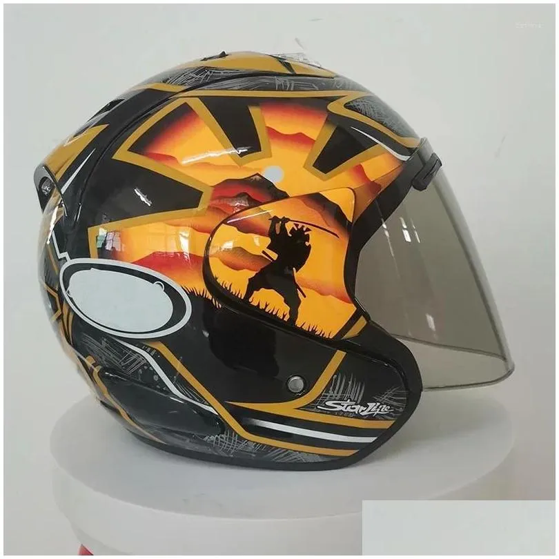 motorcycle helmets golden bodyguard half helmet women and men with visor protection gear head capacete