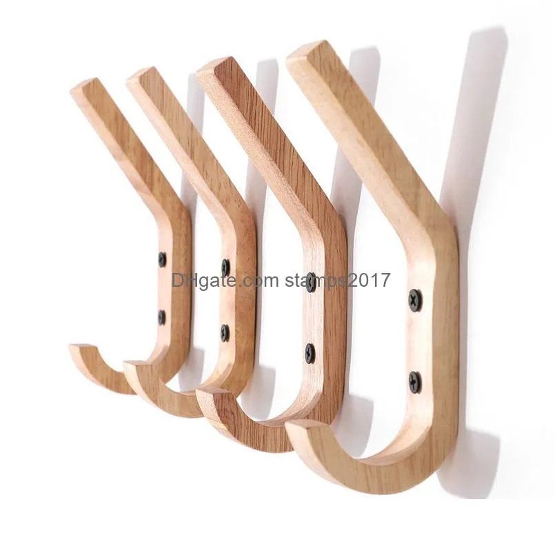 natural wooden coat hook study wall mounted clothes scarf hat bag storage hanger hooks for home living room