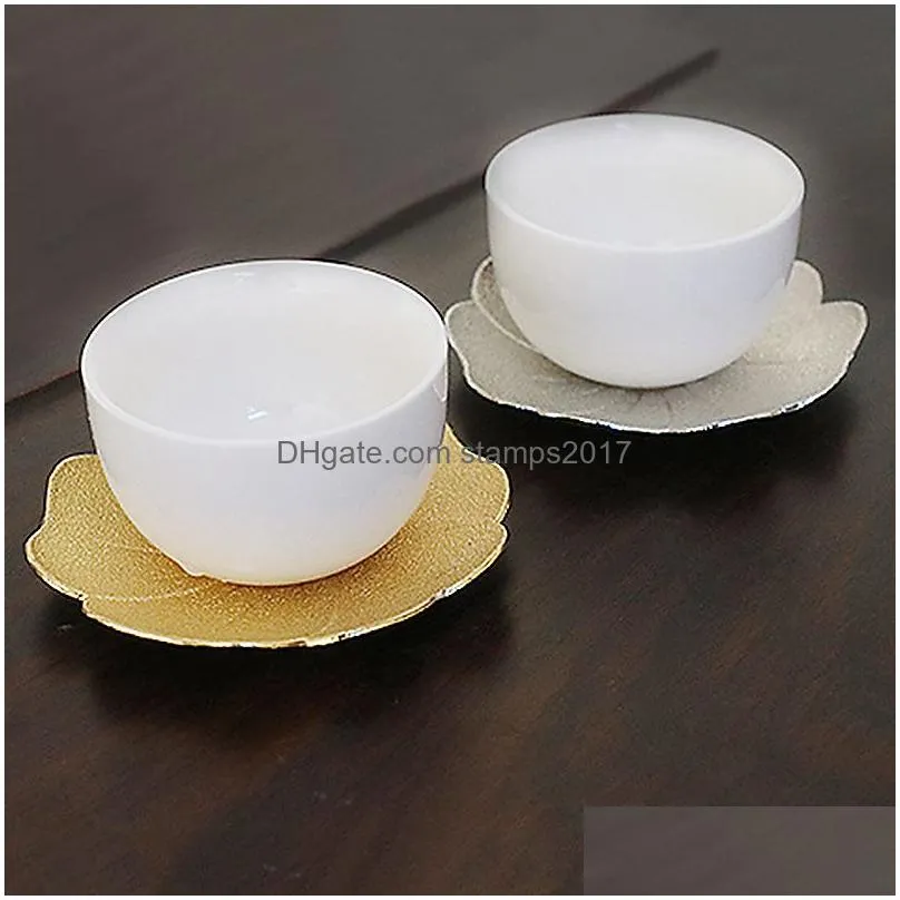 coffee tea set drinkware accessories handmade copper cup tin coppers saucer coaster creative heat-resistant coasters