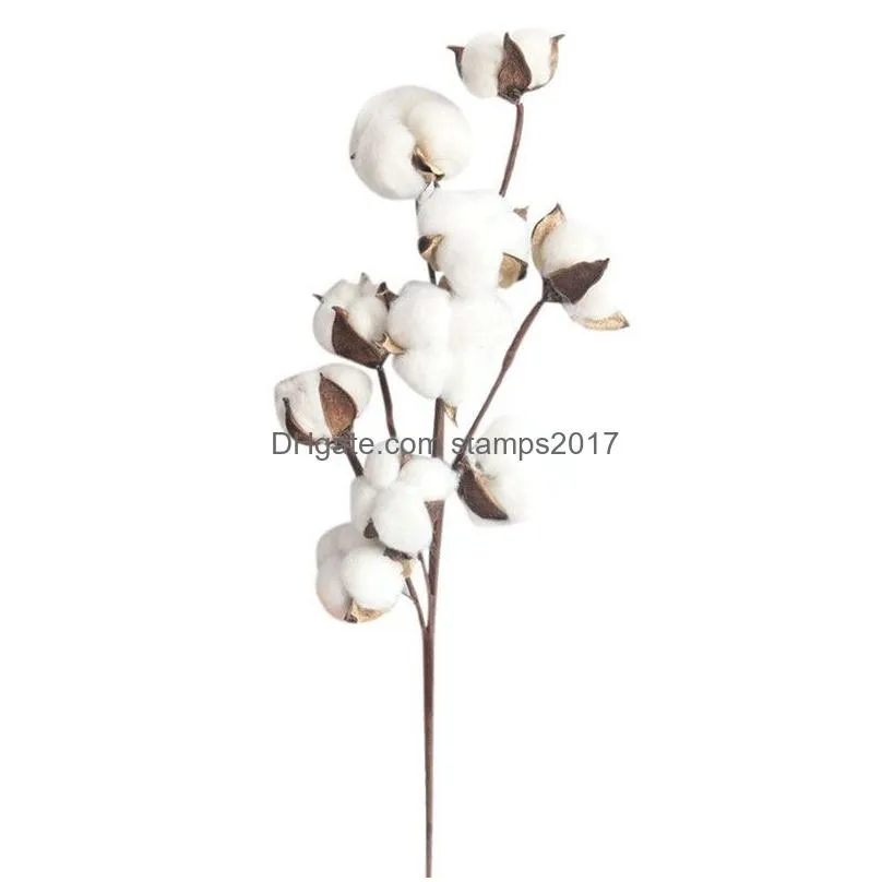 cotton flowers artificial plants naturally dried floral branch diy gifts home wedding decoration home artificial cotton dried flower