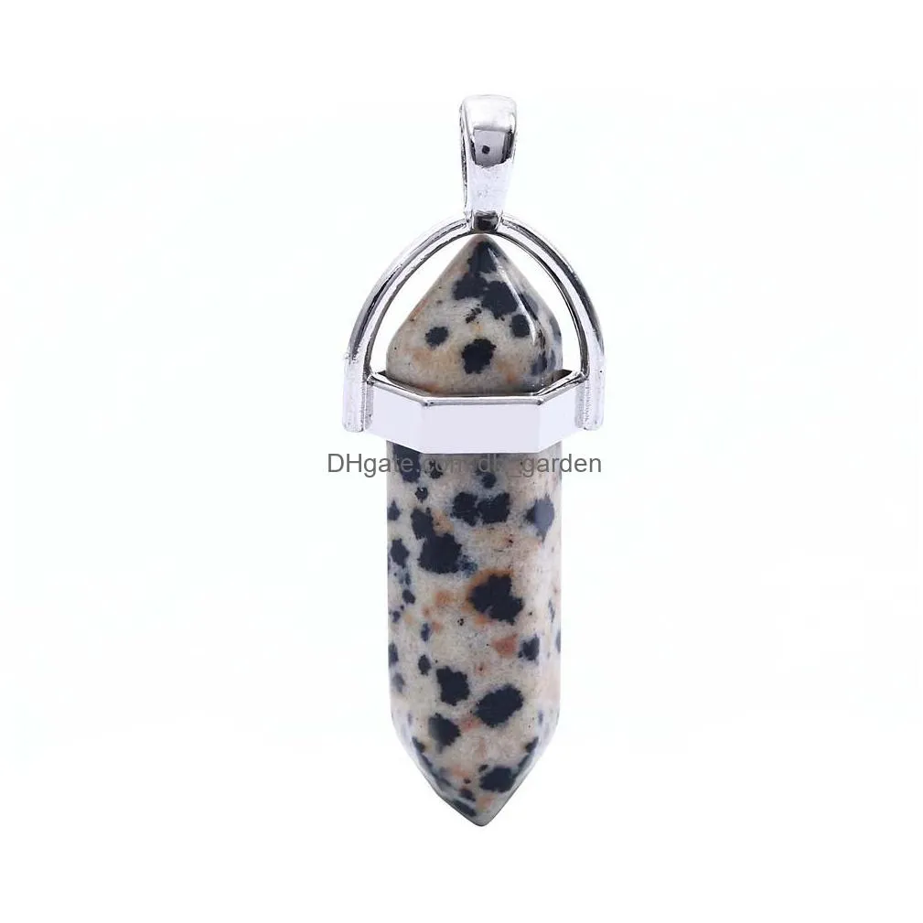 Charms High Quality Natural Crystal Pendant Charm For Necklace Bracelet Mixed Color Agate Turquoise Fashion Jewellry Drop De Dhgarden Dhnw7