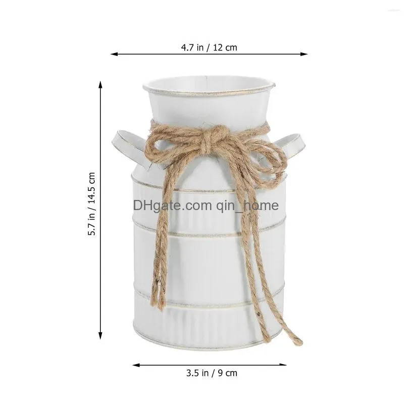 vases retro milk bottle vase metal planter for home iron decor flower water proof bucket container