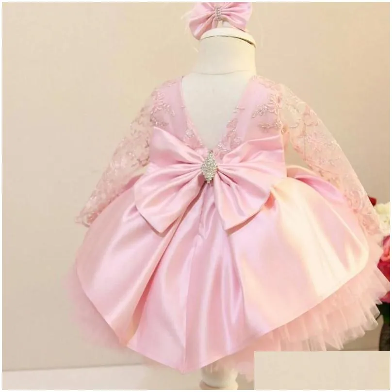 girl`s dresses baby for girls christmas toddler kids flower lace elegant princess birthday gown children wedding party tulle