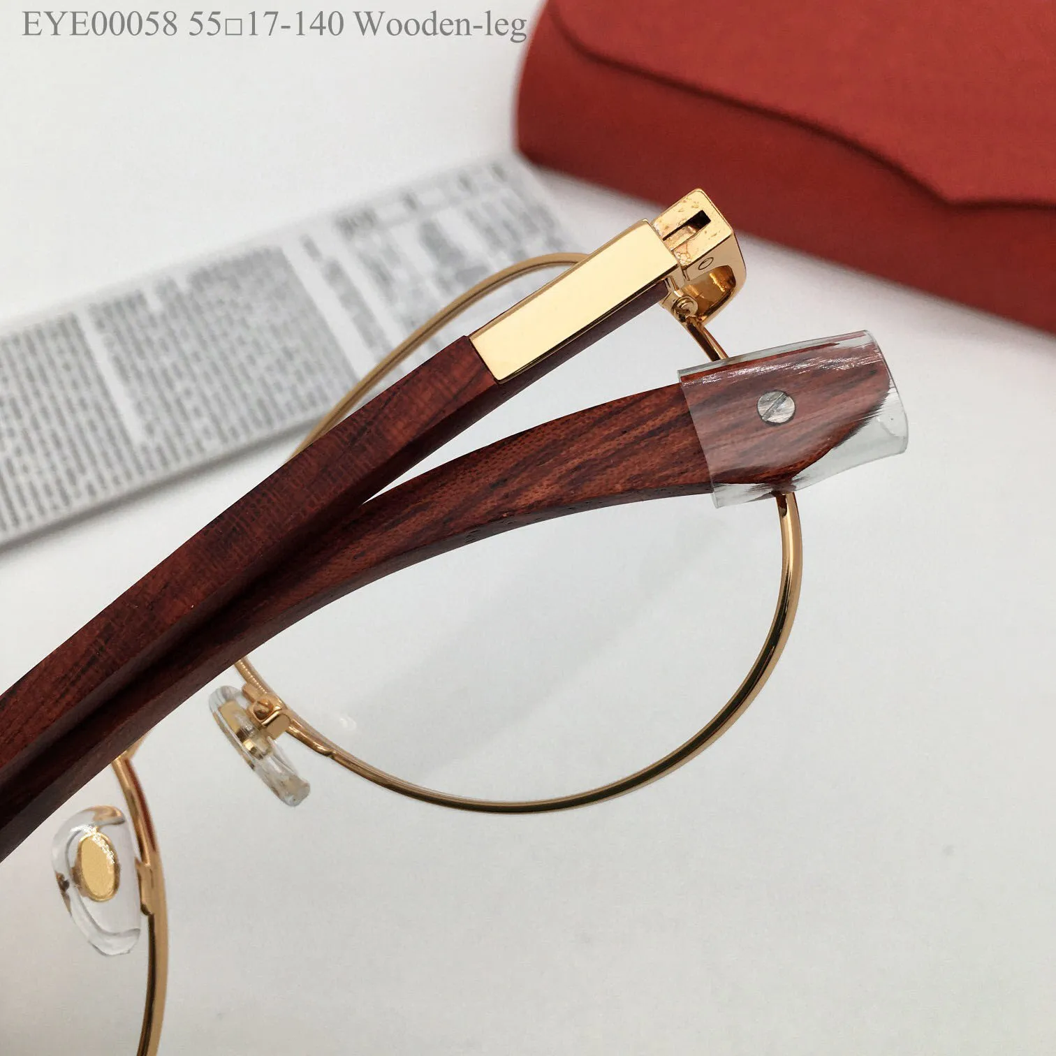 New fashion design pilot shape optical glasses 00058 metal frame wooden temples men and women simple and popular style light and easy to wear eyewear