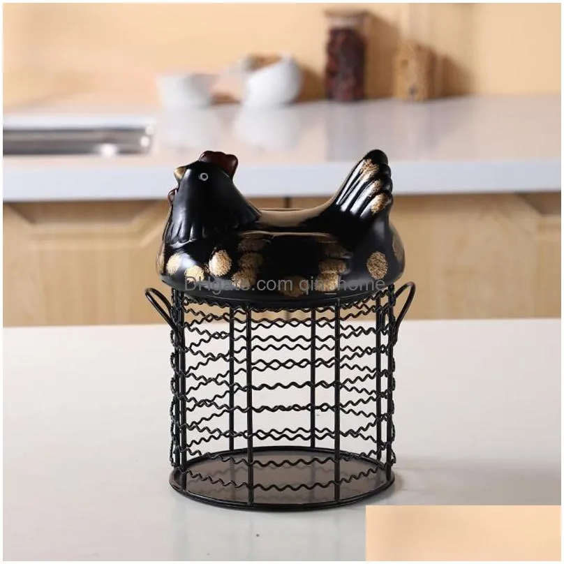 storage baskets box kitchen decorative accessories iron egg basket fruit garlic potato sundries