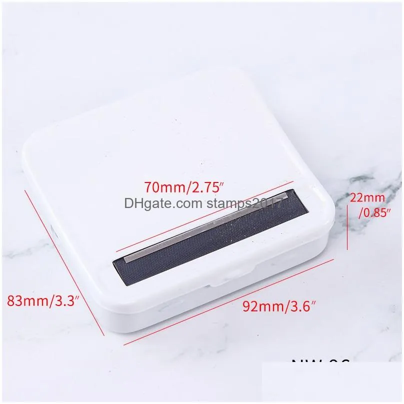 smoking accessories 70mm portable cigarettes storage boxes metal wood grain automatic cigarette maker set tobacco box