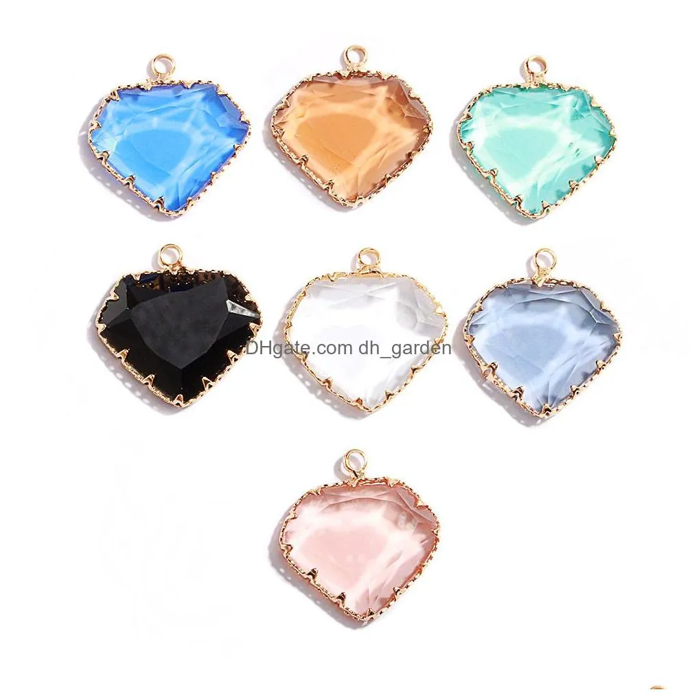 Charms New Arrival Mix Colors Diy Heart Crystal Faceted Dangles Charms For Necklace Bracelet Transparent Glass Pendants Jewe Dhgarden Dh5Xt