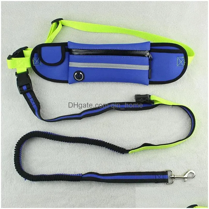 dog collars pet waist bag sports traction rope reflective and waterproof running multifunctional belt harness leash set