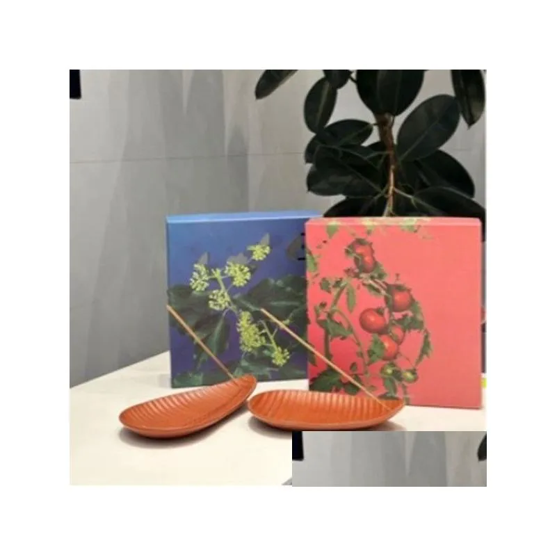 designer aromatherapy tomato leaf ivy line fragrance ceramic tray aromatherapy gift box set containing 25 thread incense meditation and breathing