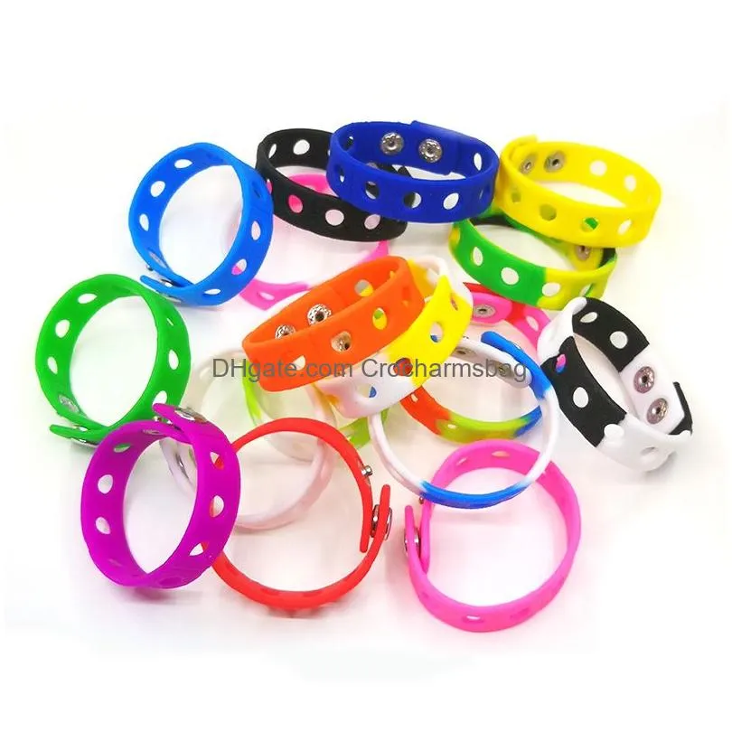 Shoe Parts & Accessories 17 Colors 18Cm Soft Sile Wristlets Bracelets Wristbands Fit With Clog Charms Shoe Accessories Drop Delivery S Dh1Uc