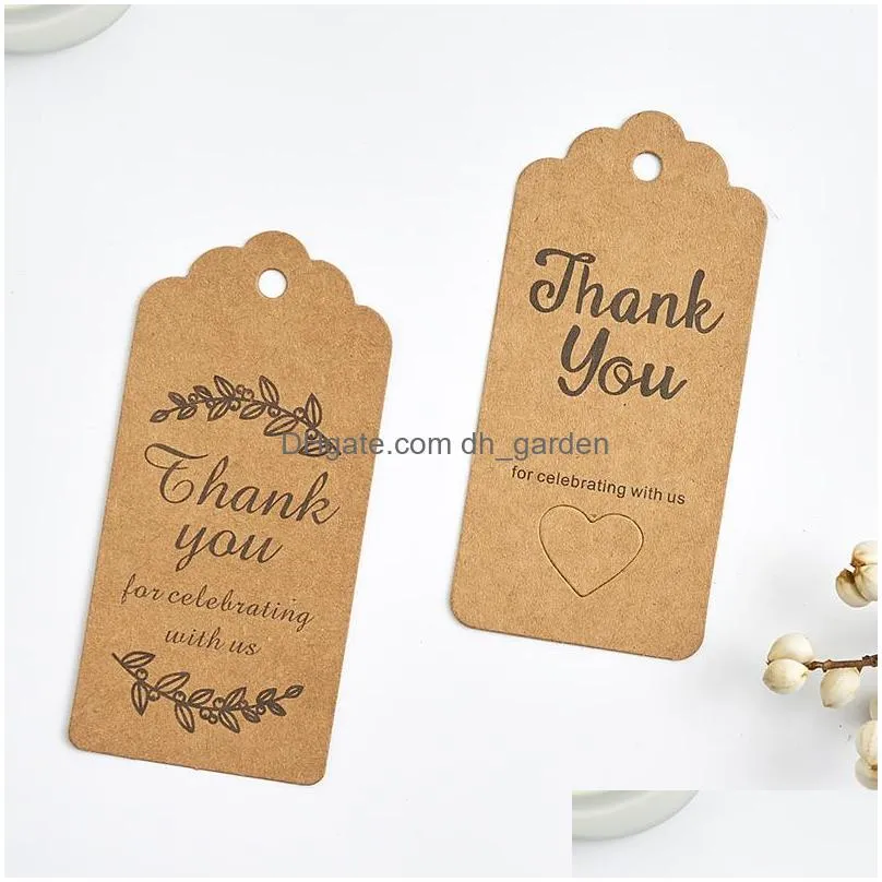 Other 100 Pcs/Lot Thank You Printing Kraft Paper Tags Cards Jewelry Earring Ear Studs Hanging Holder Display Packing Card Dr Dhgarden Dhalu