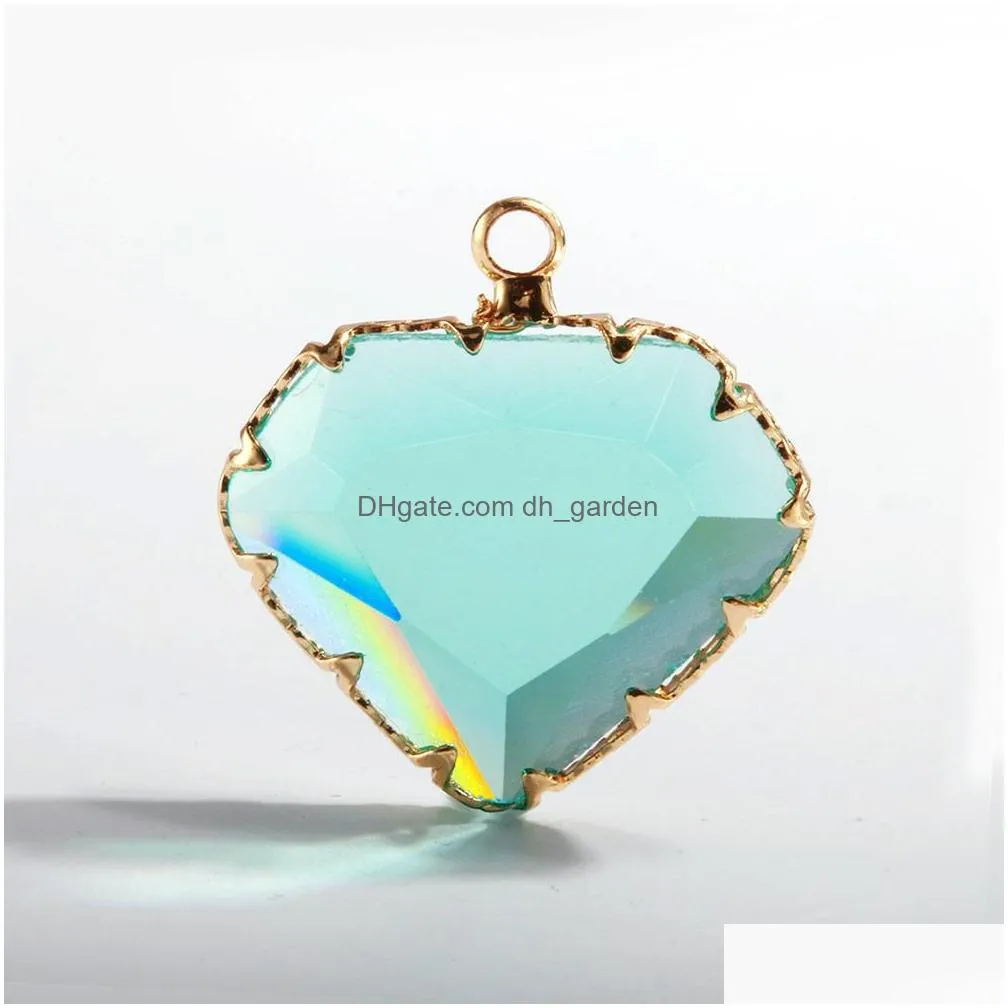 Charms New Arrival Mix Colors Diy Heart Crystal Faceted Dangles Charms For Necklace Bracelet Transparent Glass Pendants Jewe Dhgarden Dh5Xt
