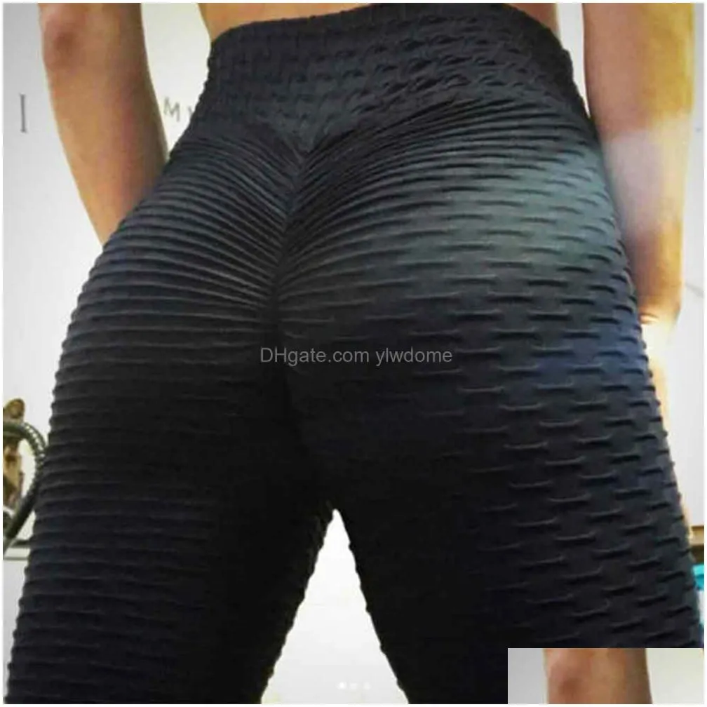 Leggings & Tights Yoga Pants Fitness Sports Leggings Jacquard Female Running Trousers High Waist Tight Pants7330910 Drop Delivery Baby Dhfet