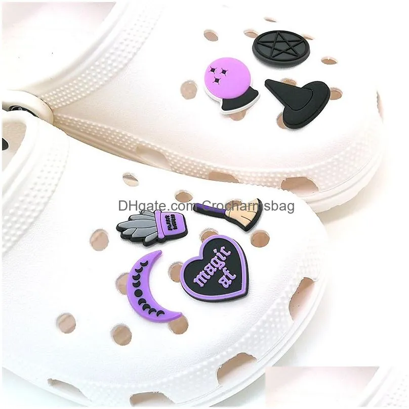 Shoe Parts & Accessories Moq 100Pcs Plastic Buttons Magic Moon Clog Charms Soft Pvc Shoe Charm Accessories Decorations Custom Jibz For Dhz81