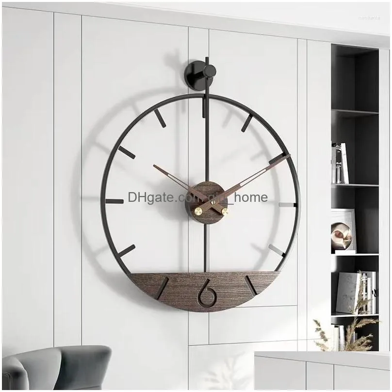 wall clocks luxury large clock modern metal wood silent watches mechanism relogio de parede living room decoration gpf50yh