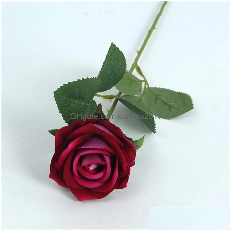 artificial rose one real touch roses flannel simulated flower for wedding party home decoration flowers