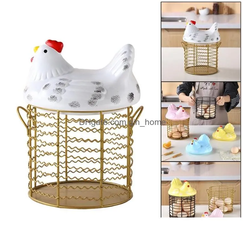 storage baskets box kitchen decorative accessories iron egg basket fruit garlic potato sundries