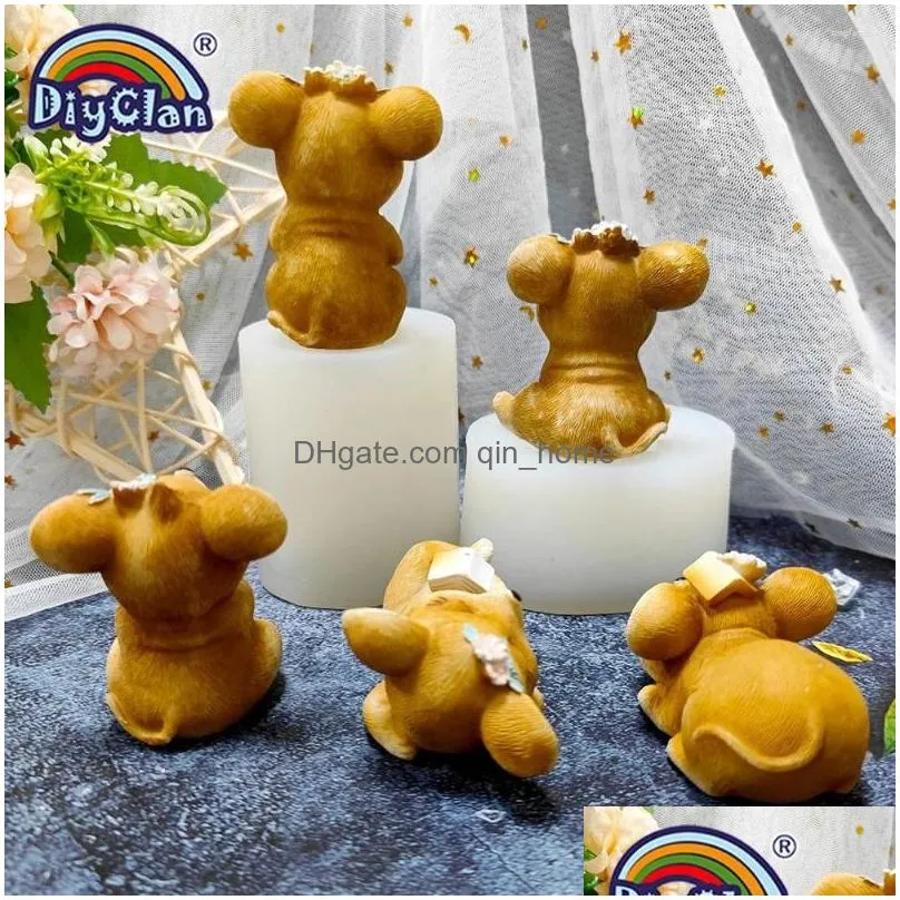 baking moulds 3d simulation mouse chocolate silicone mold for cake topper decoration year candle making 2023 animal plaster resin