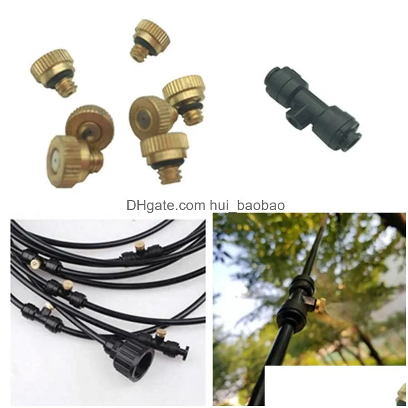 6m 9m 12m 15m 18m outdoor misting cooling system kit for greenhouse garden patio watering 0.4mm nozzle garden irrigation mister line