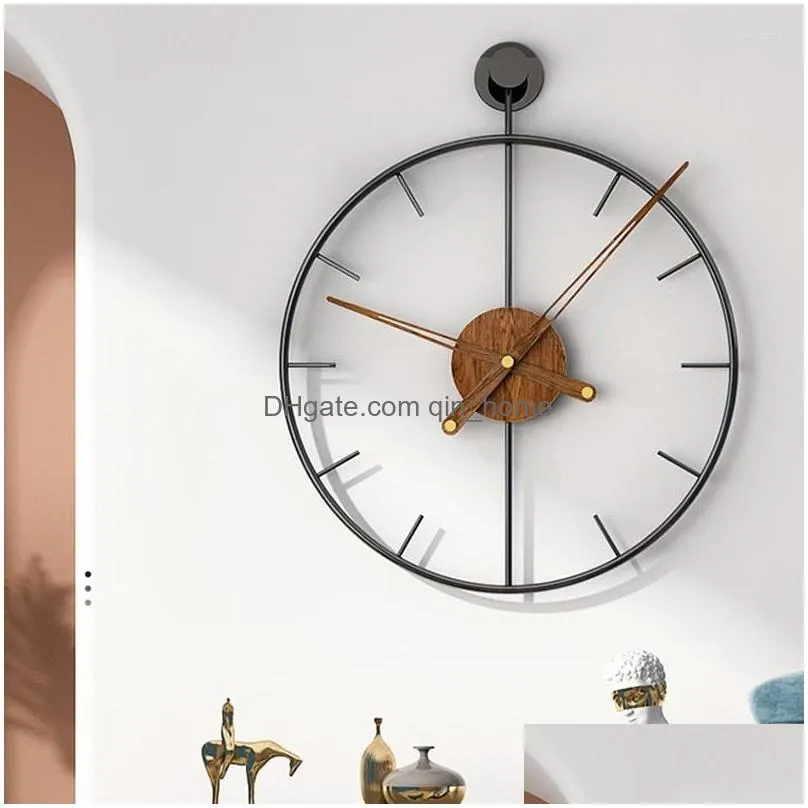 wall clocks luxury large clock modern metal wood silent watches mechanism relogio de parede living room decoration gpf50yh