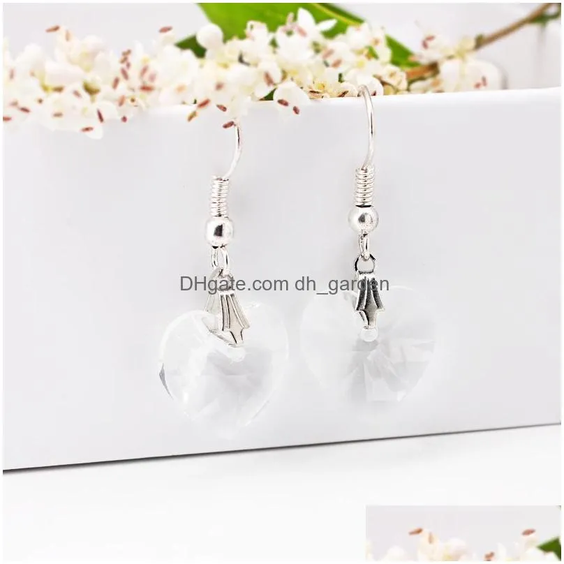Stud High Quality Crystal Heart Dangle Earring Set For Women Ball Round Rhinestone Stud Trendy Jewelry With Gift Card Drop Dhgarden Dh8Cd