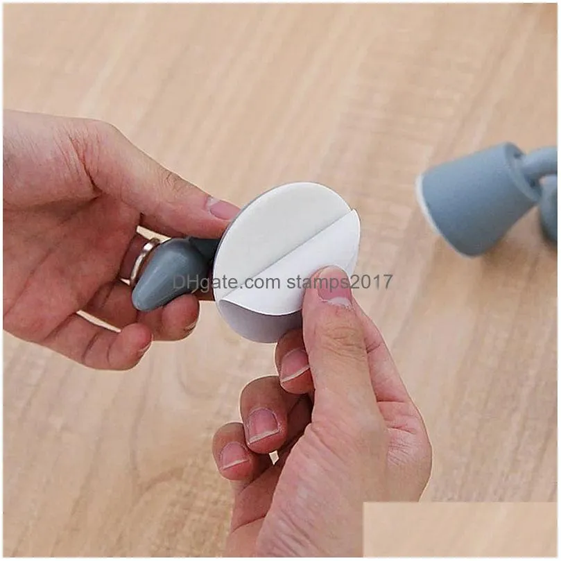 mute non-punch silicone door stopper touch household sundries toilet wall absorption plug anti-bump holder gear gate resistance