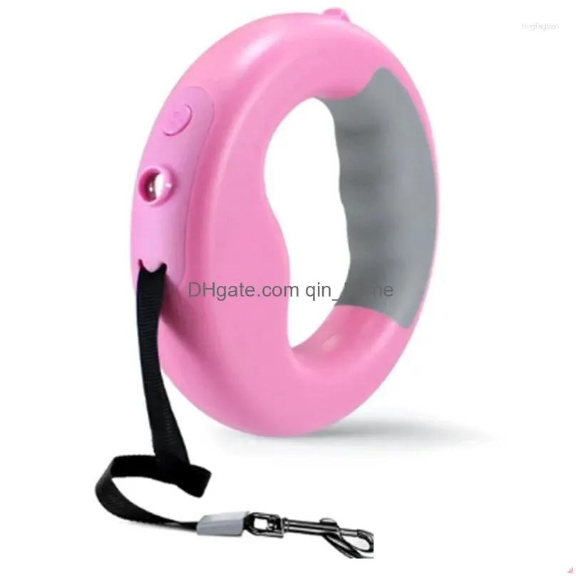 dog collars leash led light luminous pet supplies accessories pink
