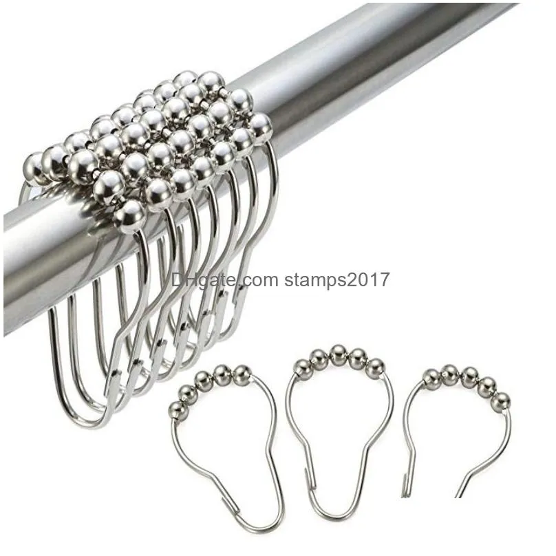 12pcs/bag bathroom accessories set creativity aluminum alloy clasp for curtain door shower hook