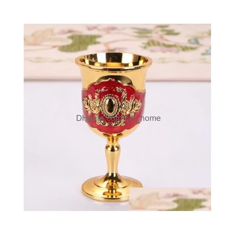 mugs retro creative small beverage wine cup golden goblet european style home bar propitiate water white brass coppermugs