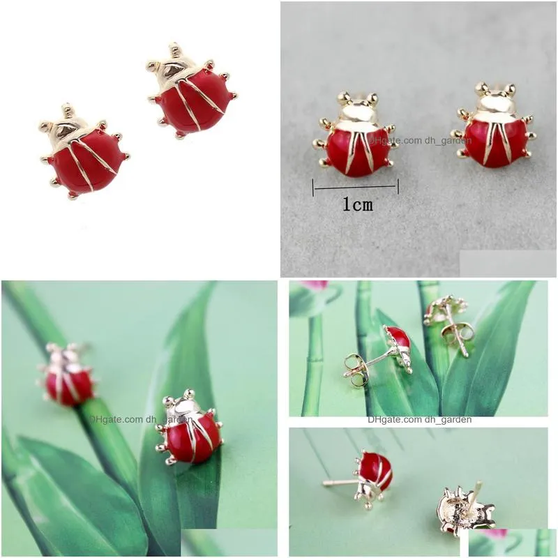 Stud Cute 1Cm Red Ladybug Stud Earrings Price Fashion Jewelry For Girls Women Korean Style Jewellery Drop Delivery Jewelry Earrings Dhnix