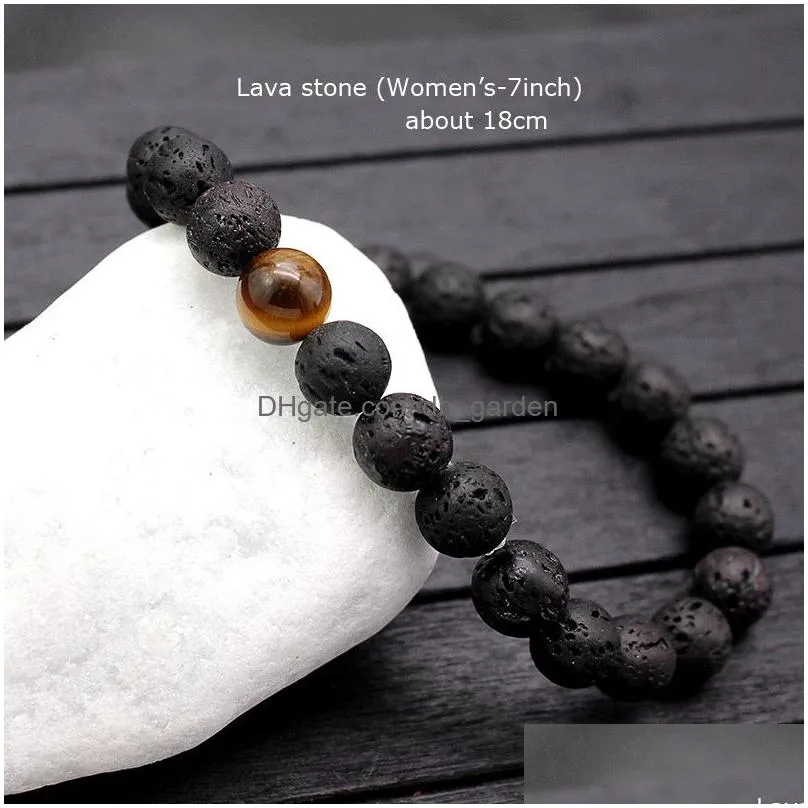 Beaded Handmade Matte Onyx Beads Natural Stones Bracelet For Mens Women Hematite Stone Lava Semiprecious Jewelry Gift Drop Delivery J Dhq0E