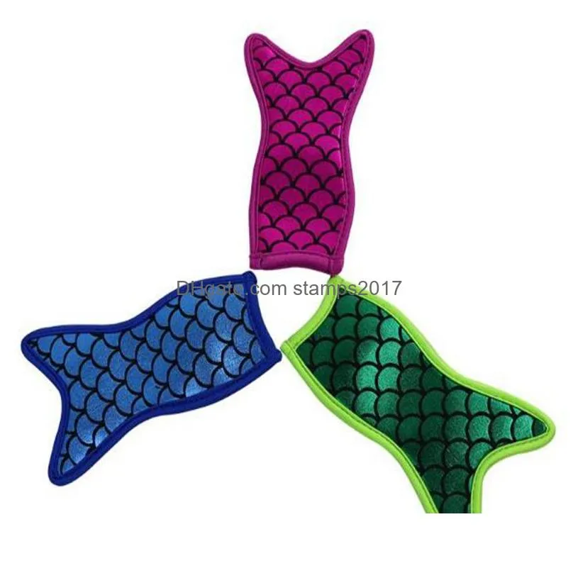 glitter mermaid tail anti zing popsicles sleeves ice cream tools popsicle holders insulation bag
