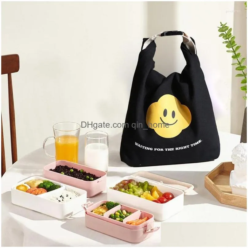 storage bags lunch bag with widened handle reusable thermal food tote sack for travelling camping picnic kids kitchen supplies