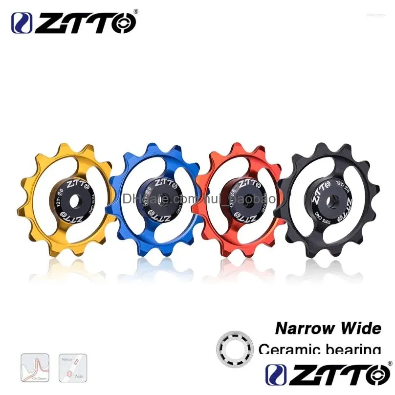 bike derailleurs ztto 1pcs mtb bicycle rear derailleur jockey wheel ceramic bearing pulley 11/12/13t cnc road guide roller idler