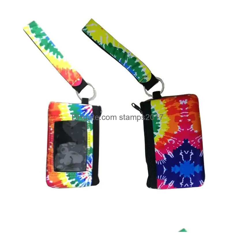 sublimation blank diy credit card bags slot creativity phone wallet for women neoprene fandbags with lanyard wristband