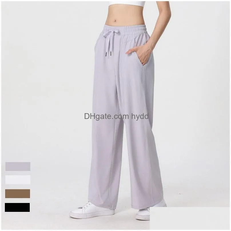  yoga pants summer womens high waist slim fit wide leg straight leg pants show leg length yoga fitness fashion womens style