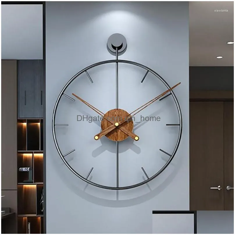 wall clocks luxury large clock modern metal wood silent watches mechanism relogio de parede living room decoration gpf50yh