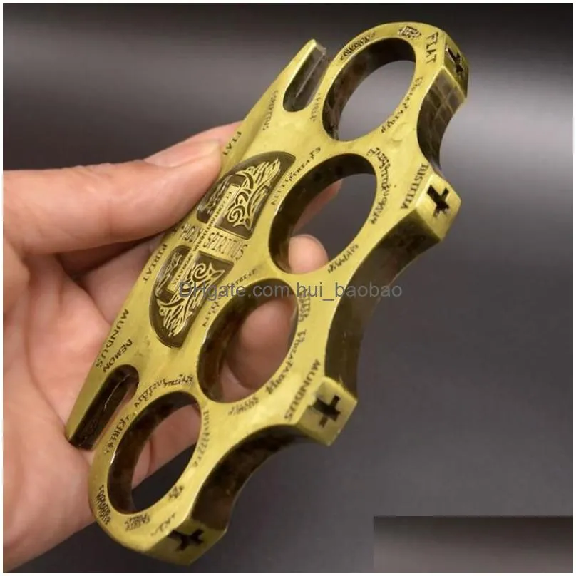 thickening widened metal brass knuckle duster four finger outdoor camping broken window boxing combat gear self-defense edc window breaker