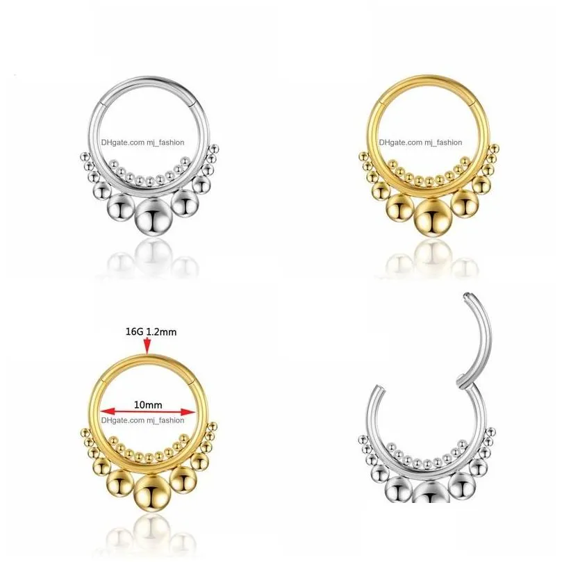 Nose Rings Studs Septum Piercing Titanium Nose Ring Hoop Clips Helix Earrings Woman Tragus Industrial Cartilage Labret Hinge Segment