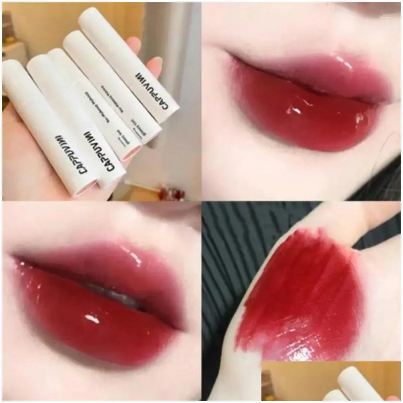 lip gloss lipstick small white tube glaze water-light mirror waterproof moisturizing basic makeup korean cosmetics