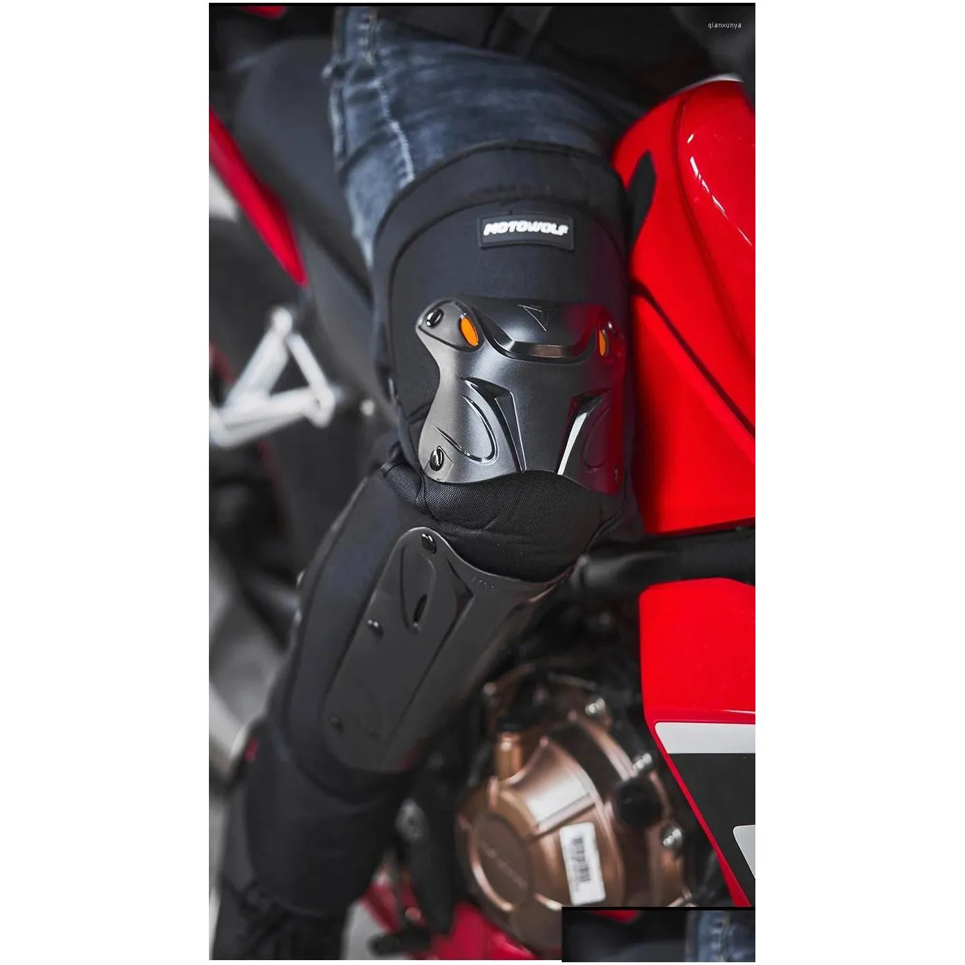 motorcycle armor motowolf winter plush elongated knee protection windproof electric vehicle extended fall prevention kneepad