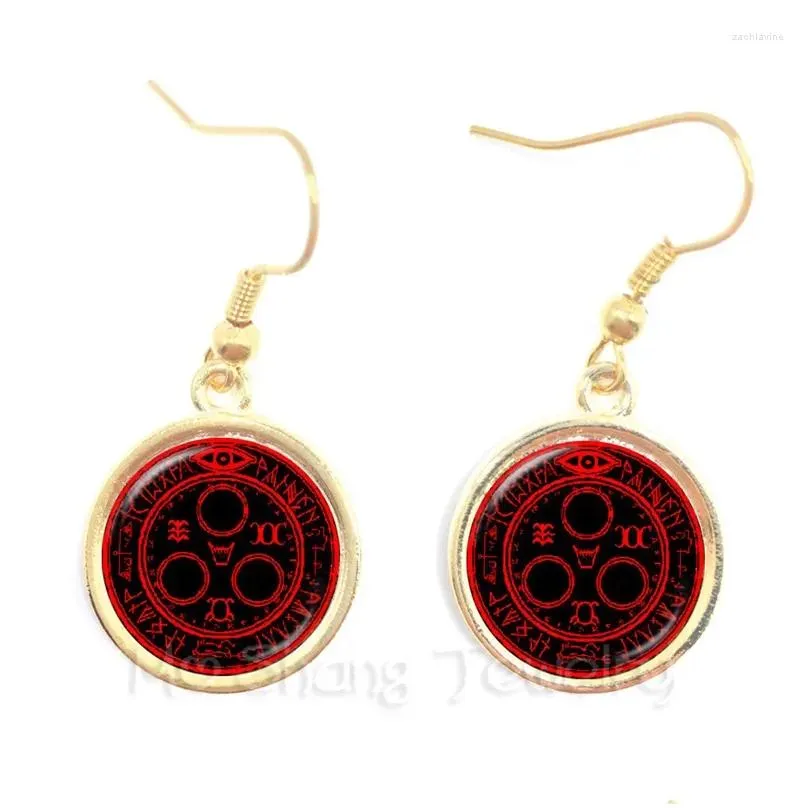 dangle earrings teen wolf pattern logo glass dome for women talisman and treatment of injury fit religion belief souvenir