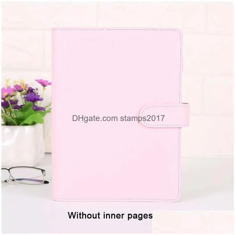 wholesale a6 notepad binder loose leaf notebooks outer reusable magnetic buckle closure ring binders notepads shell cover notebook diary school office
