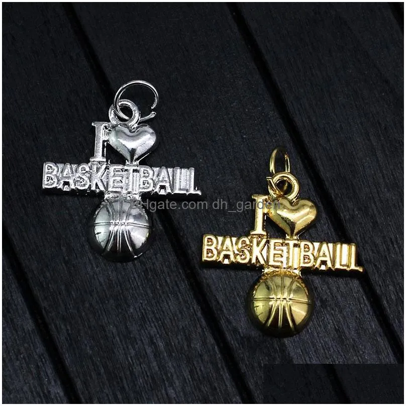 Charms New Fashion Unique I Love Basketball Pendants For Necklace Bracelets Special Sliver Gold Sports Jewelry Charm Diy Making Drop D Dh7Ie