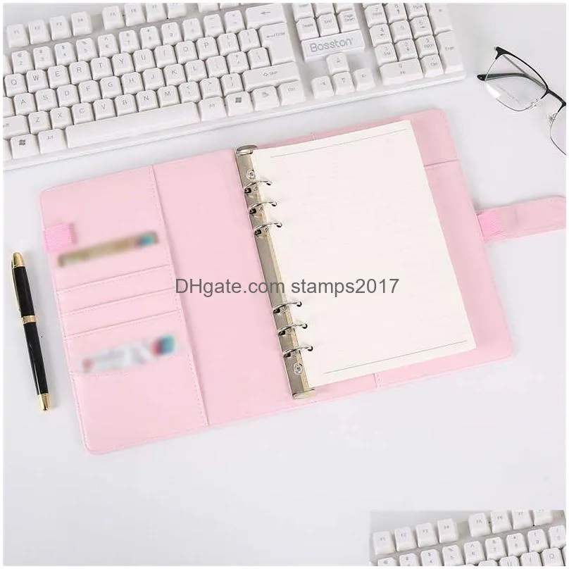 wholesale a6 notepad binder loose leaf notebooks outer reusable magnetic buckle closure ring binders notepads shell cover notebook diary school office