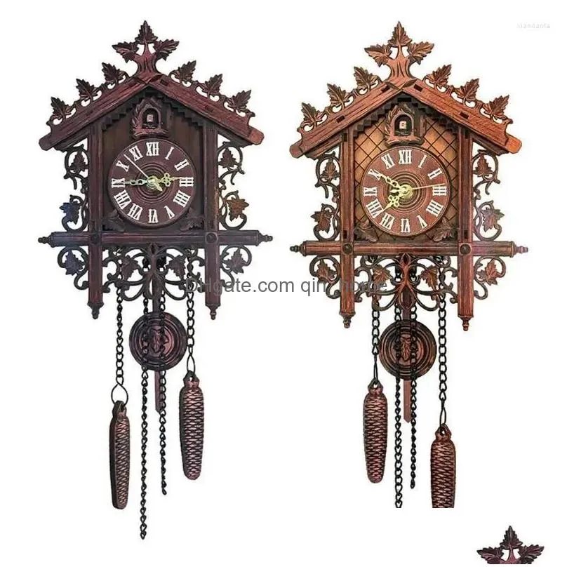 wall clocks qx2e vintage wooden hanging cuckoo clock for living room home restaurant bedroom decoration