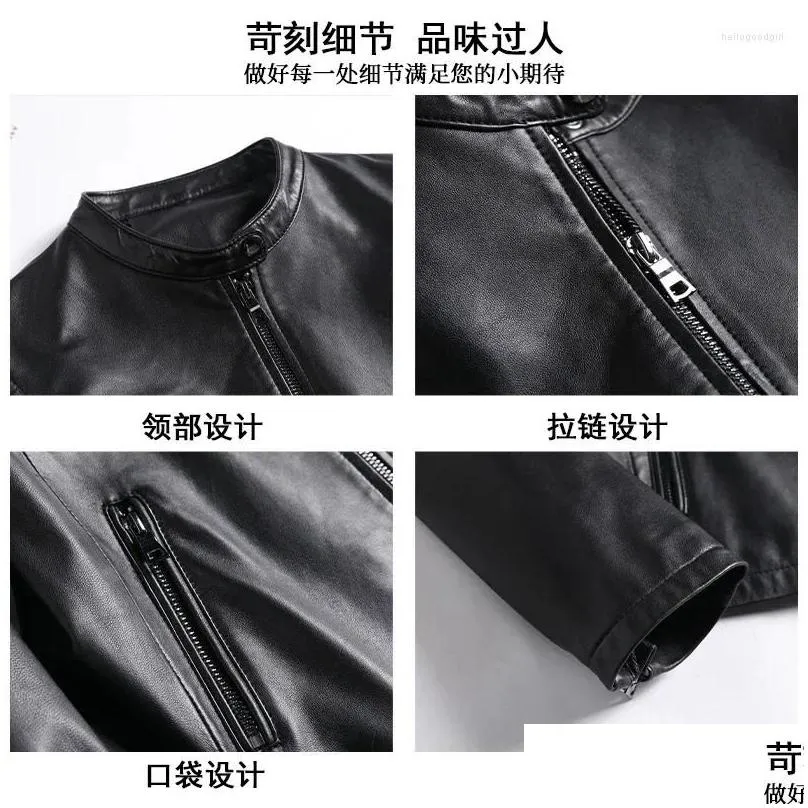 women`s leather 2024 spring autumn genuine jacket soft sheepskin coat female stand collar motocycle short slim pure