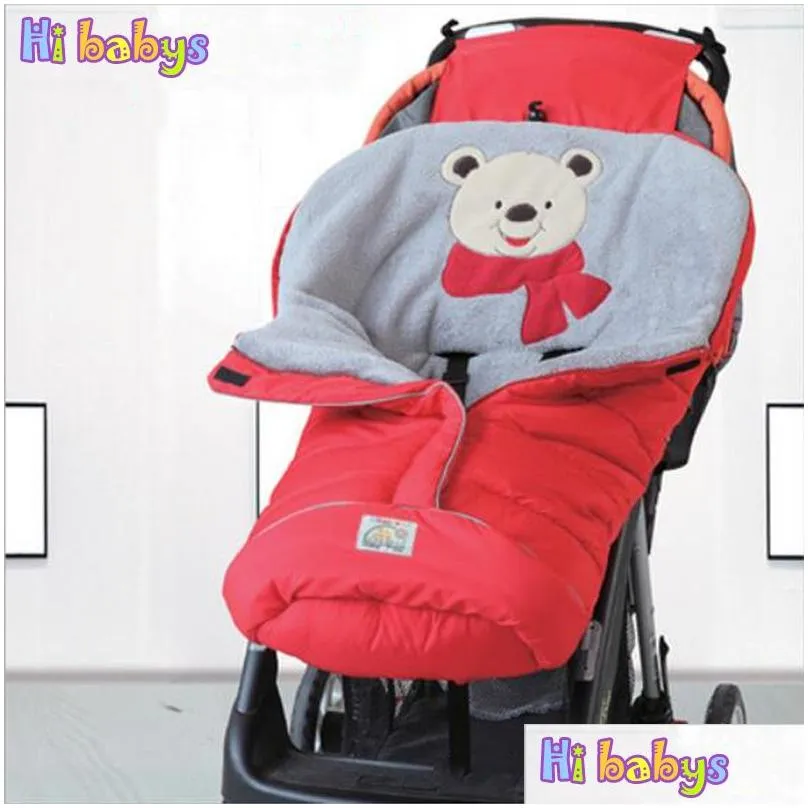 winter sleeping bag baby sleeping bags for stroller with footmuff infant cartoon bear bag kids cotton baby sleepsacks