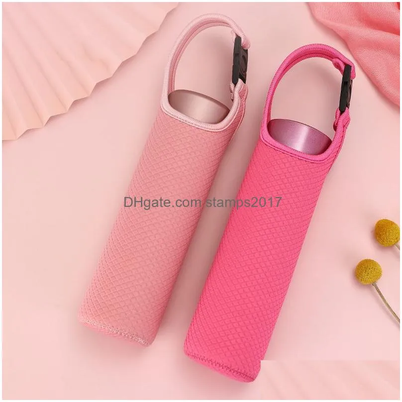 portable drinkware tools anti-scalding water bottle holder bag eco-friendly neoprene embossed glass protective cover tumbler cup